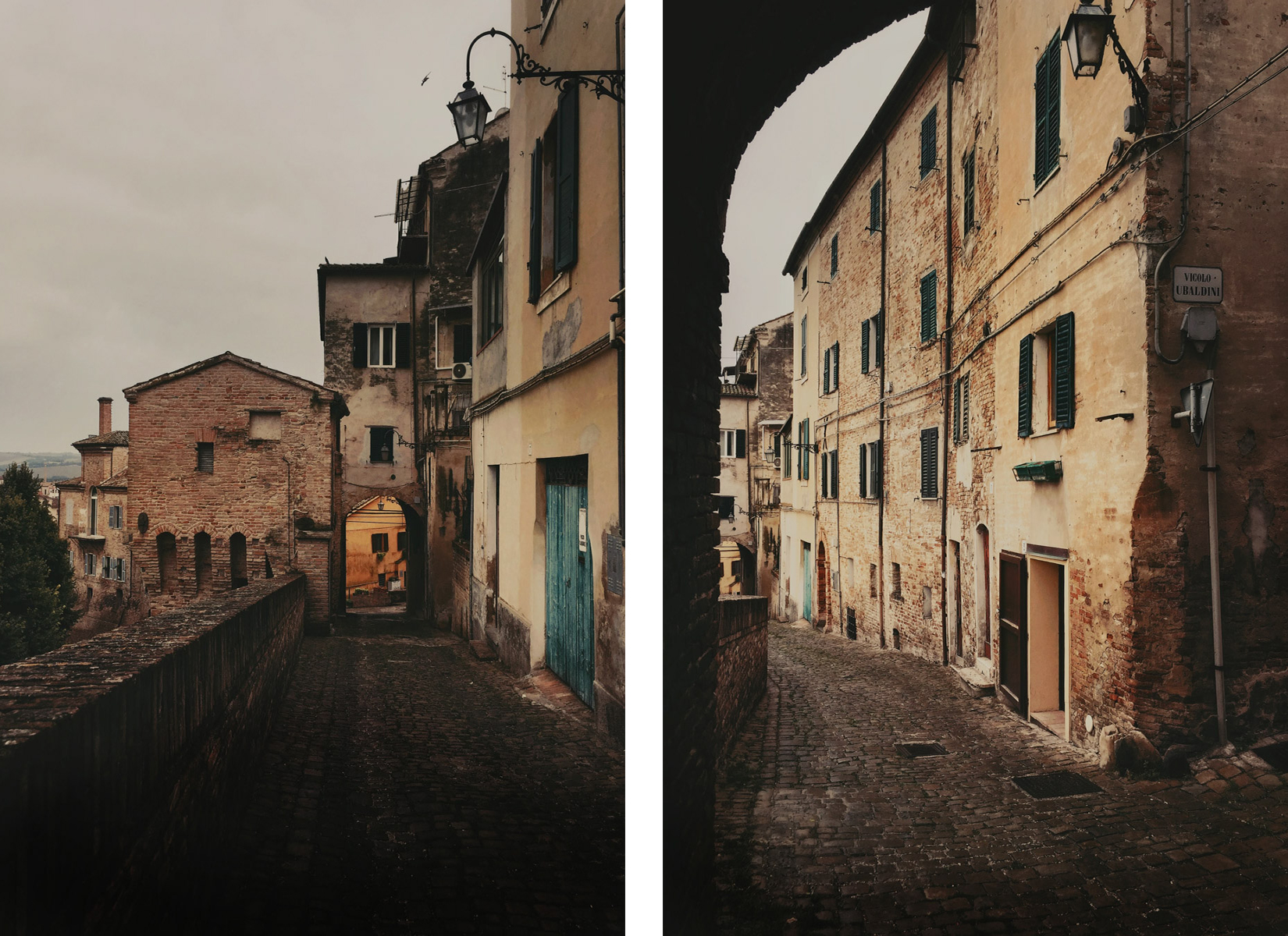 street photography and urban photography showing the ancient walls in the historical centre of Jesi, il centro storico antico e le antiche mura di Jesi