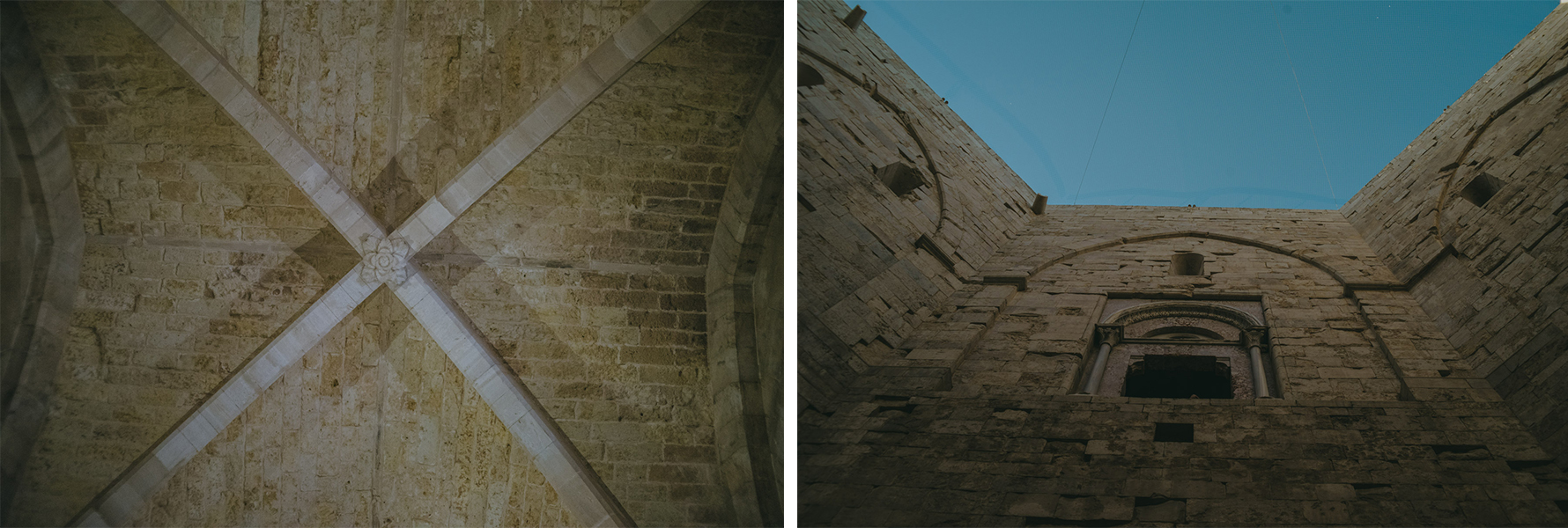 Details of the ceilings of Castel del Monte in Apulia Itlay - Due dettagli dei soffitti di catel dem Monte in Puglia, Italia