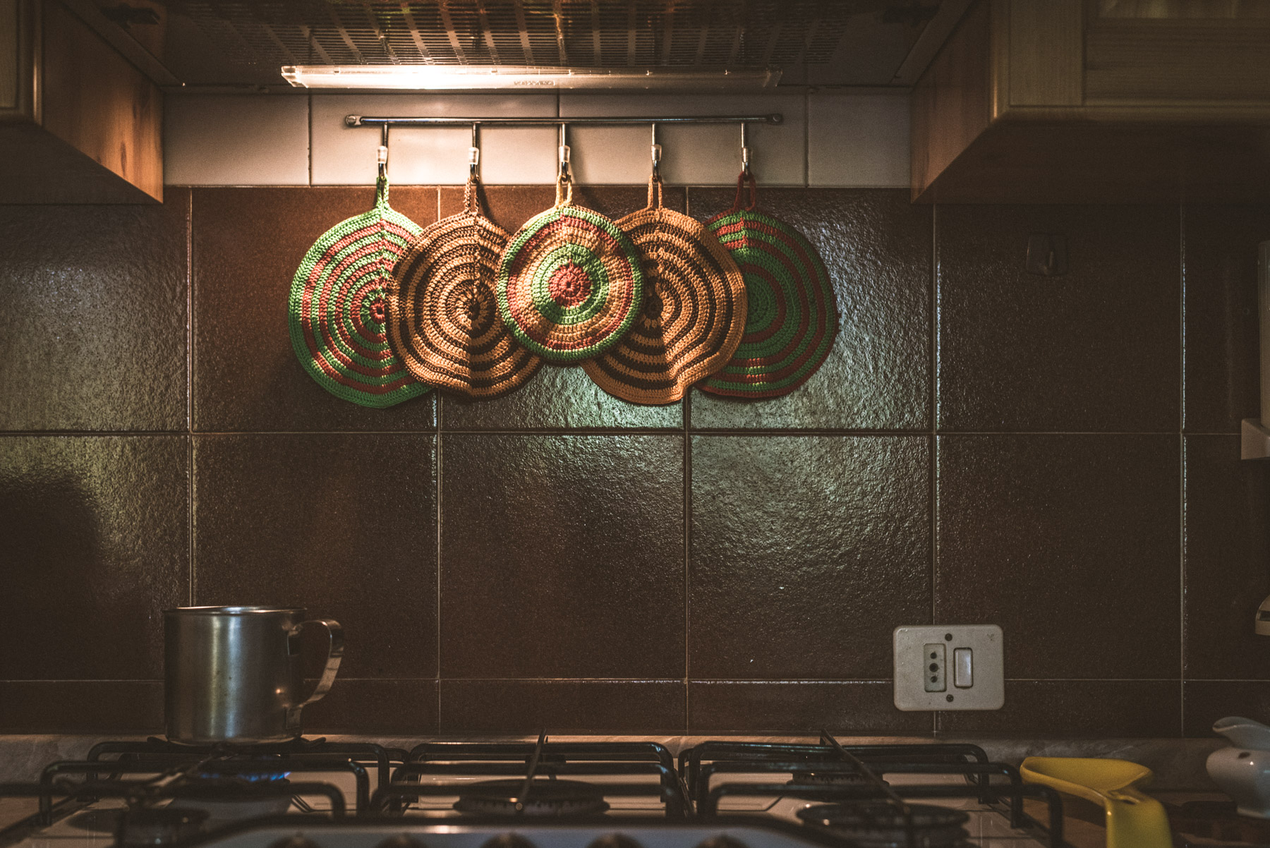 Details of a kitchen from a house in the mountains of Zambla Alta in the valleys of Bergamo, dettaglio di una cucina in una casa di montagna a Zambla Alta, nelle valli bergamasche