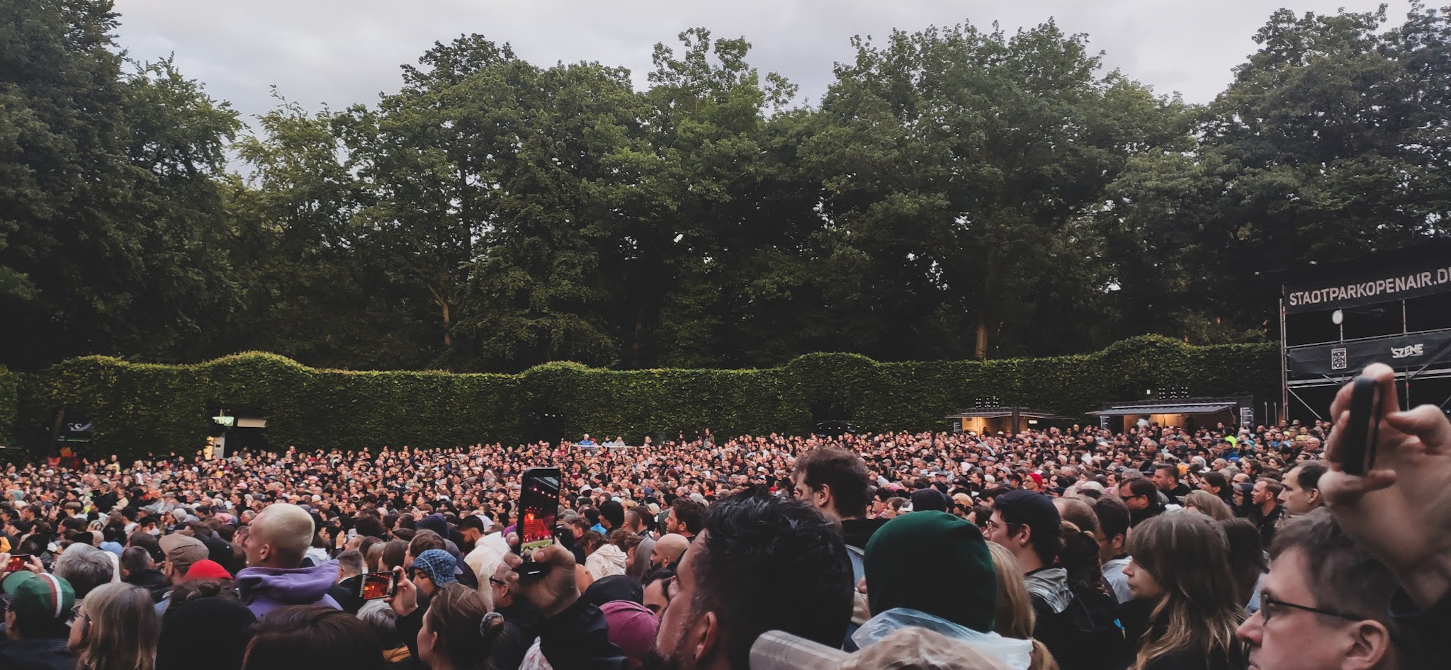 The audience of The Smile live at Stadtpark Open Air in Hamburg on 8th June 2024